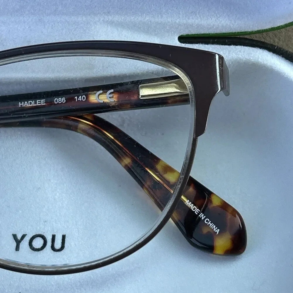 Kate Spade Women's Eyeglasses Havana Plum Metal Cat Eye Frame HADLEE 086 140